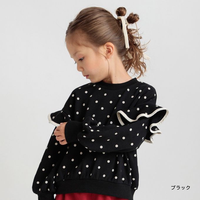 日本 BRANSHES - 俏麗QQ滿版印花長袖上衣-蝴蝶結-粉