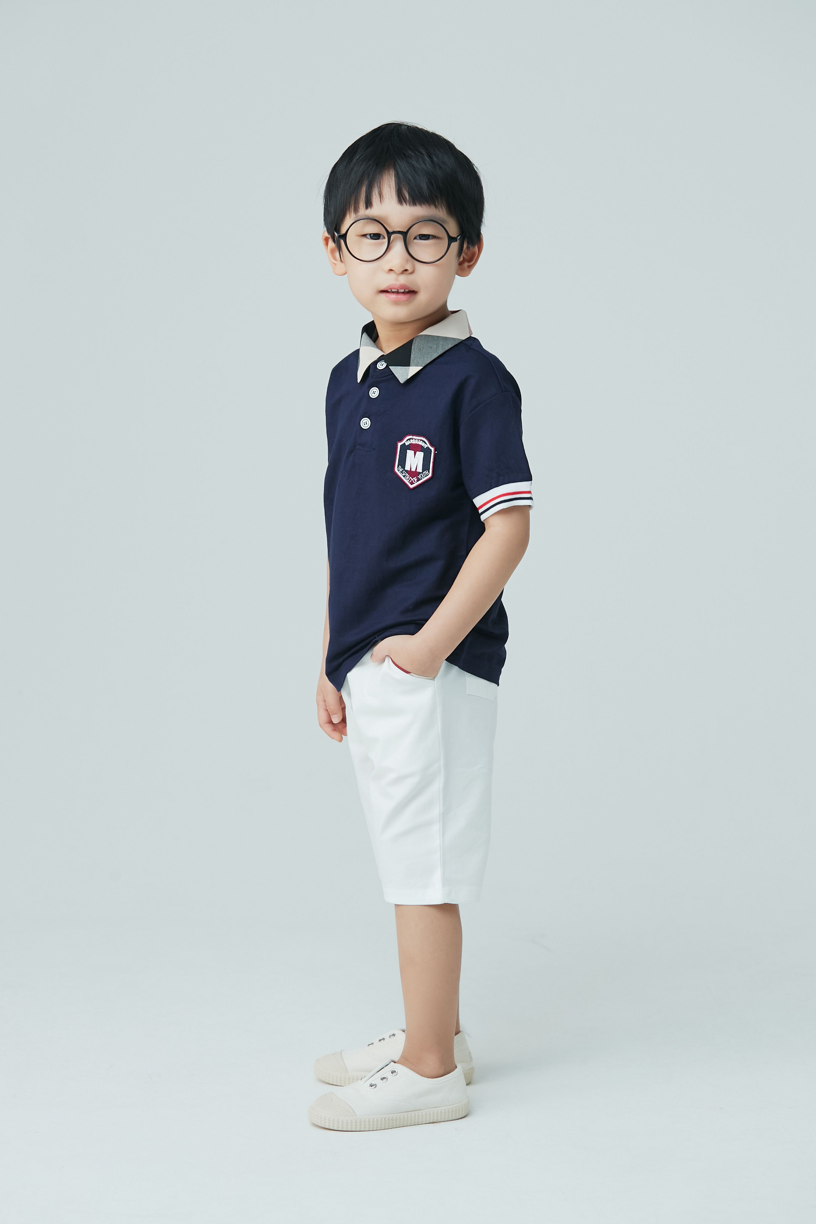 韓國 Coco Bang - 海軍徽章開襟上衣-深藍