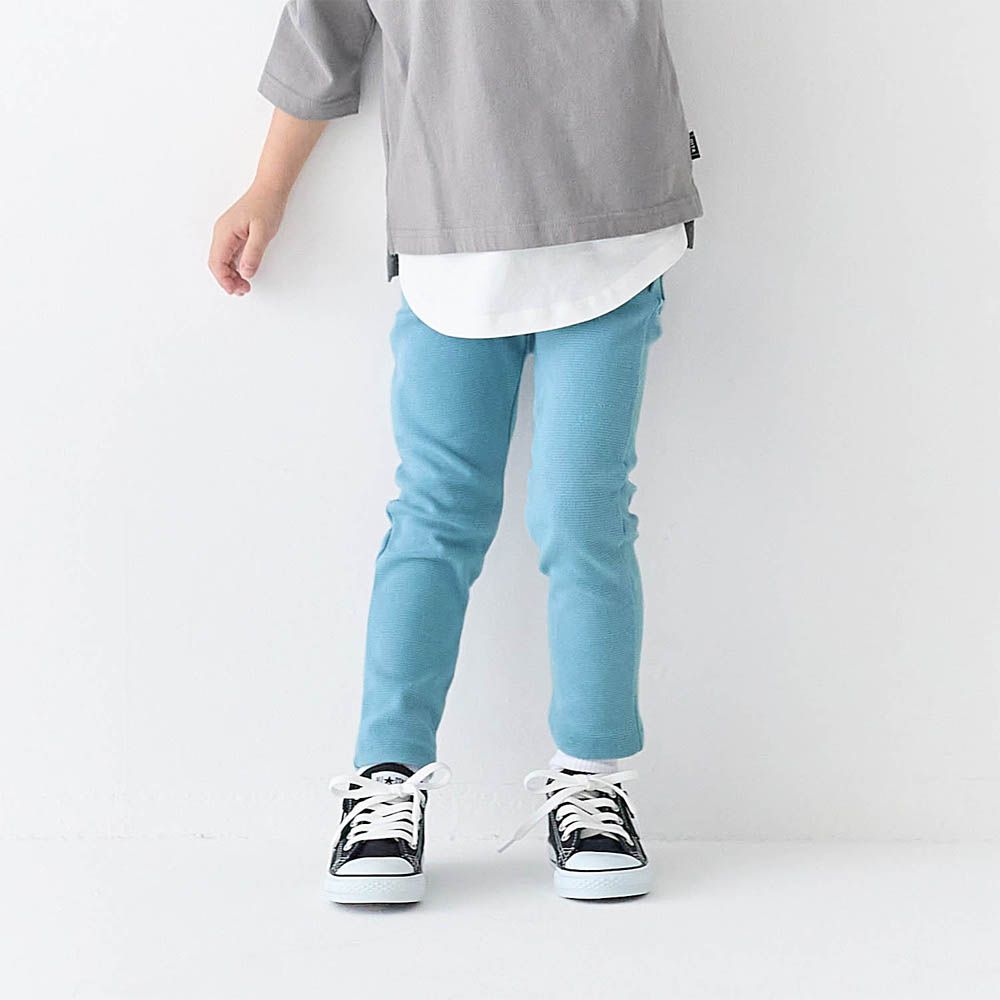 GITA 包色必收彈性好動長褲-素色-天藍