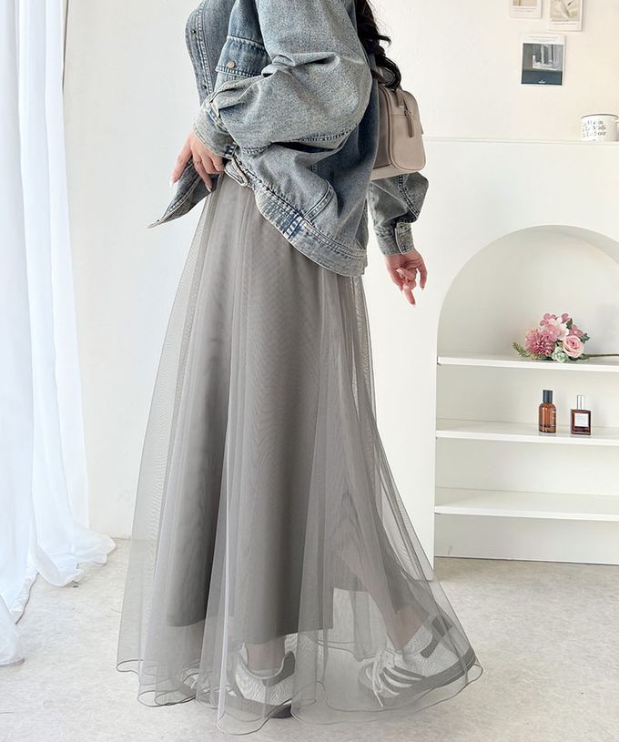 日本 Classical Elf - 浪漫蓬鬆層次感超長紗裙-米白