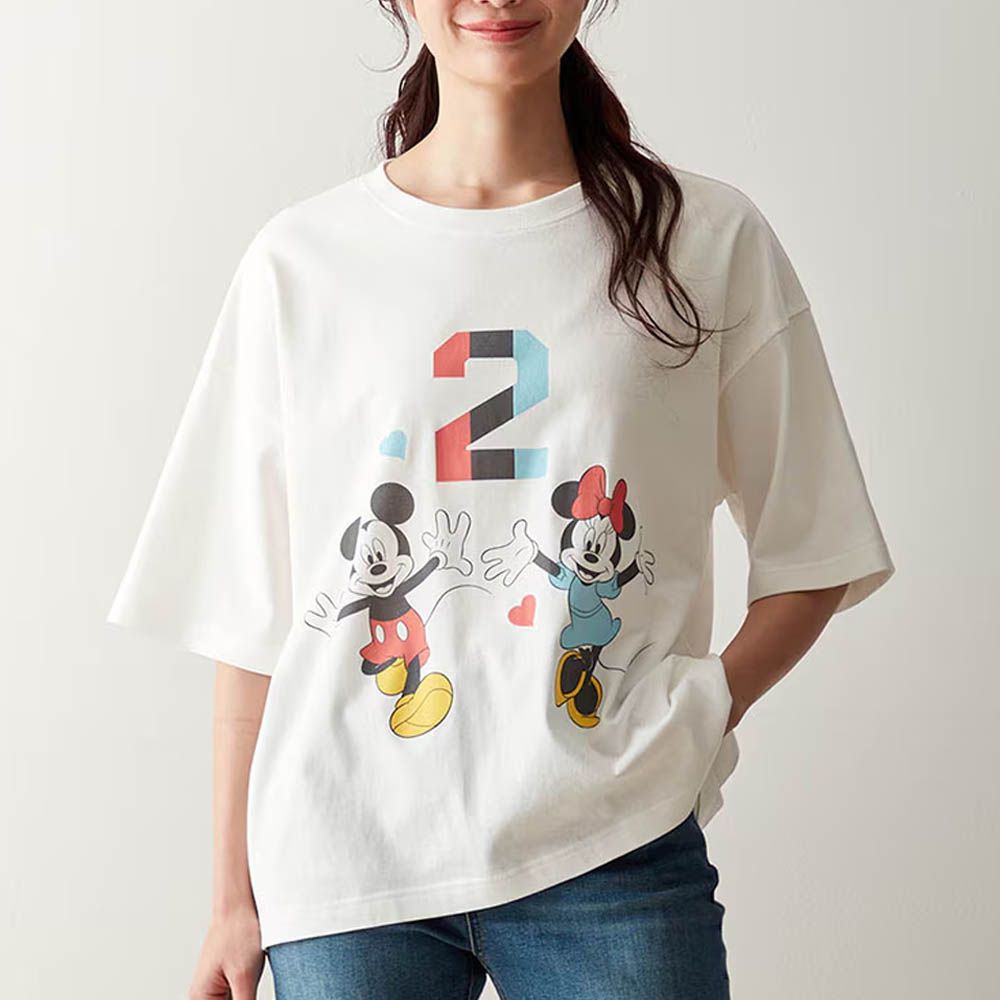 純棉迪士尼印花短袖上衣(大人)-數字2