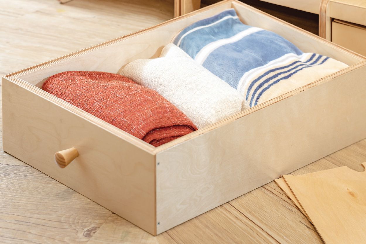 走走家具 - 床架配件-床底置物木箱-原木色 (44.5 /74 / 18.5 (cm))