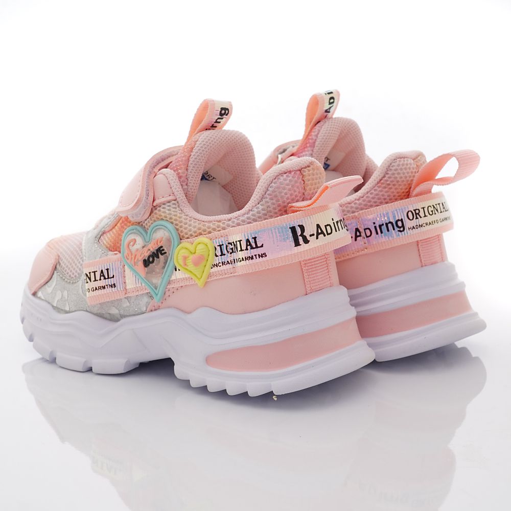甜心電燈老爹鞋(中大童段)-運動鞋-粉