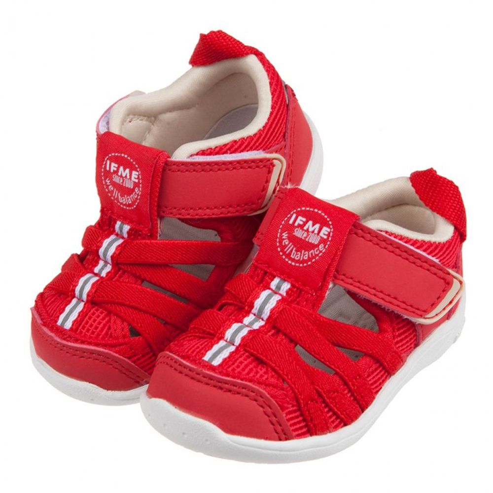 日本IFME - 紅色和風寶寶機能水涼鞋