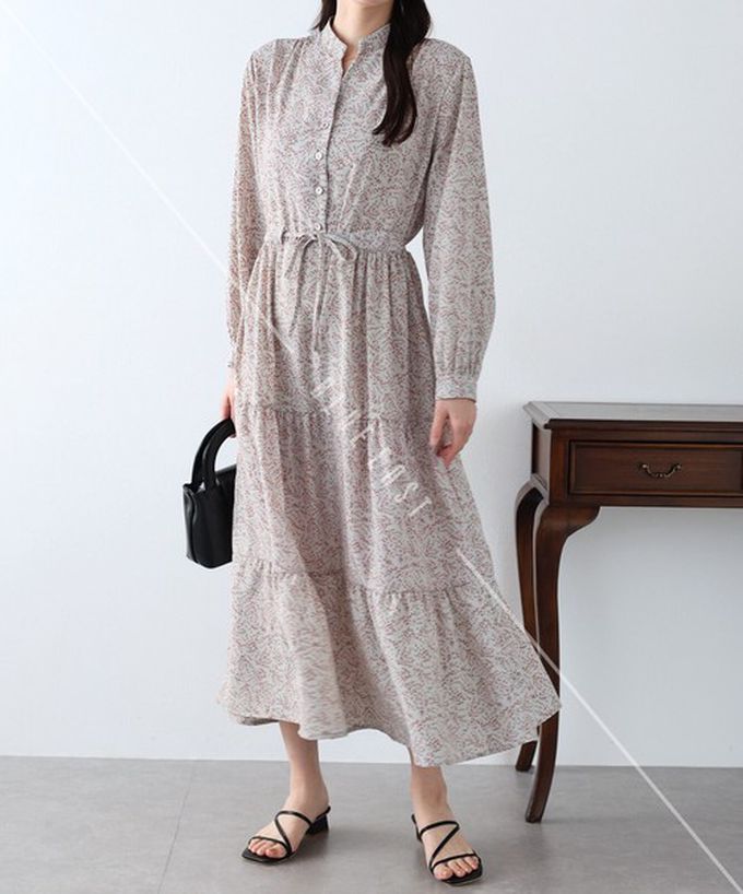 日本 BLUE EAST - [人氣款]簡約抽繩收腰長袖洋裝-撞色袖-黑 (一般長)