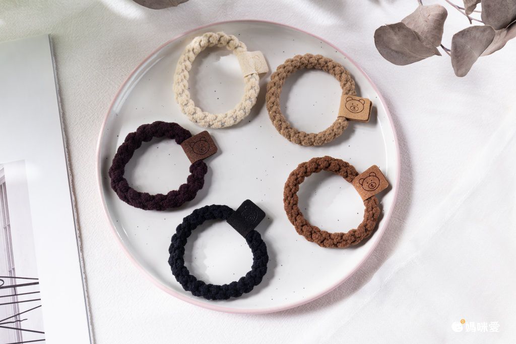 泰迪絨高彈力百搭髪圈(10入組)-熊熊-混色