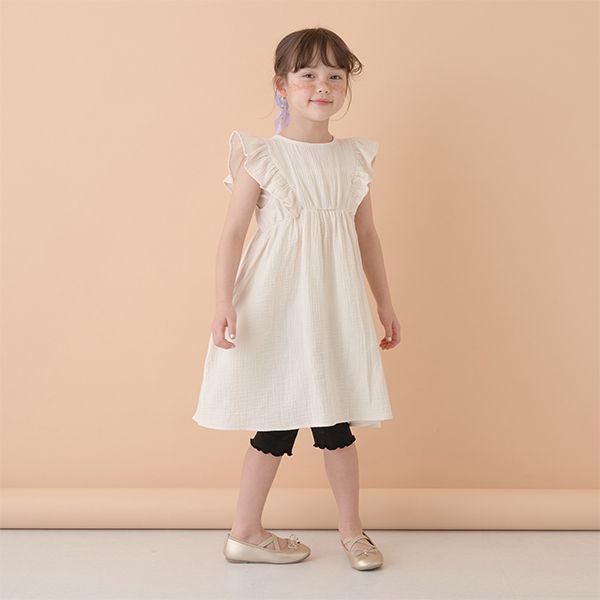 日本 Lycee mine - 羅紋麻花柔軟七分內搭褲-淺卡其