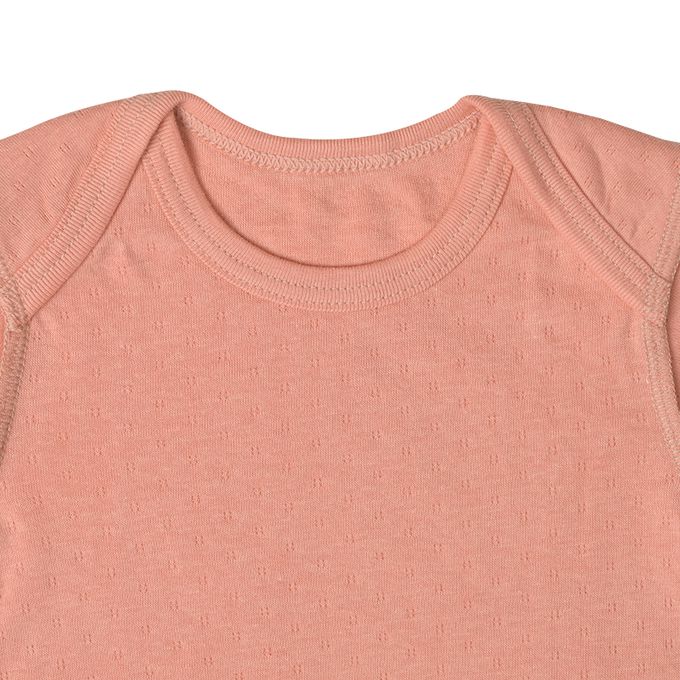 akachan honpo - 長袖套頭包屁衣2件組-蓬鬆棉 兔子-粉紅色