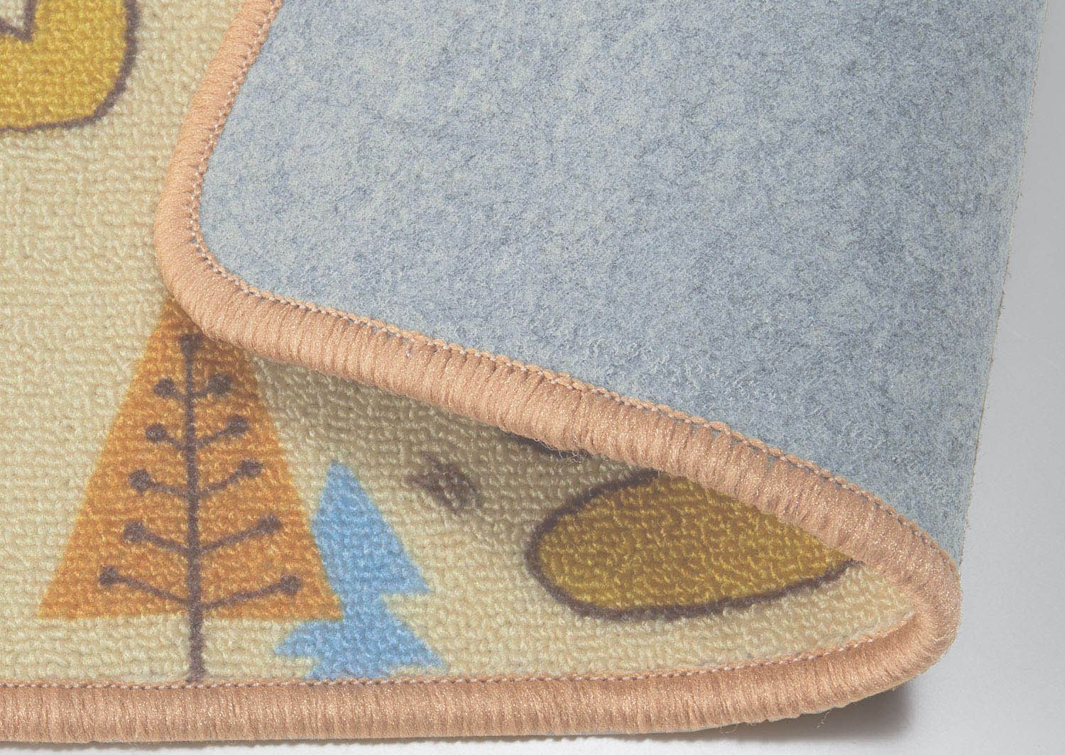 日本千趣會 - mini labo 去泥污腳踏墊-法蘭西花朵-藍綠