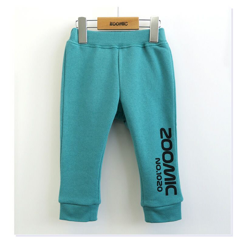 日本 ZOOLAND - 裏起毛印花束口長褲-小熊火箭-綠