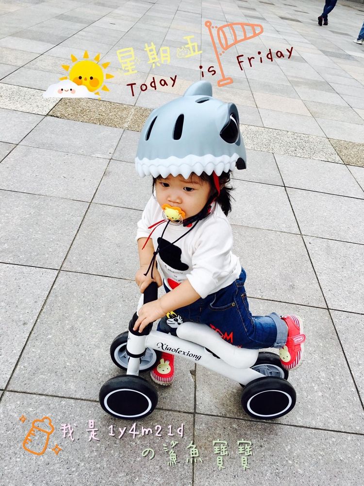 Crazy Safety - 丹麥 3D 恐龍造型 兒童騎乘專用安全帽-灰鯊魚