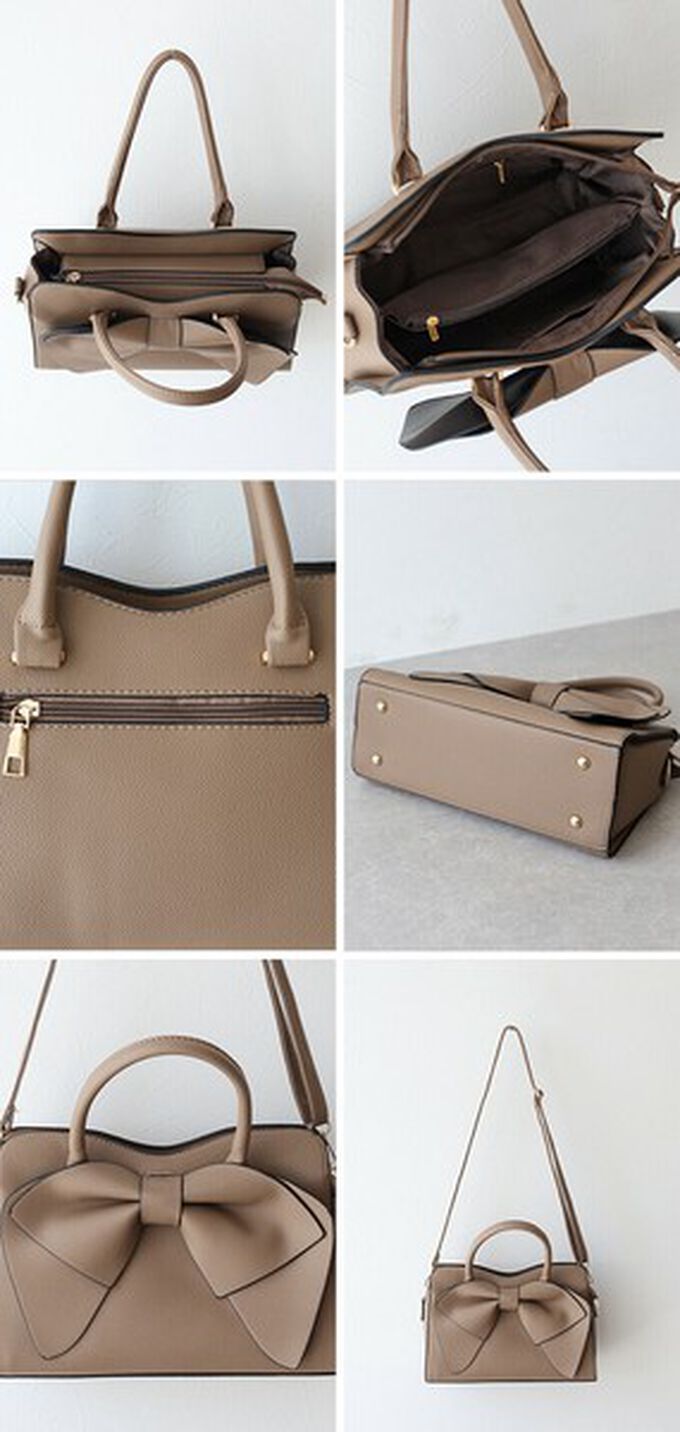 日本 BLUE EAST - 2way俏麗蝴蝶結方型手提/側背包-黑