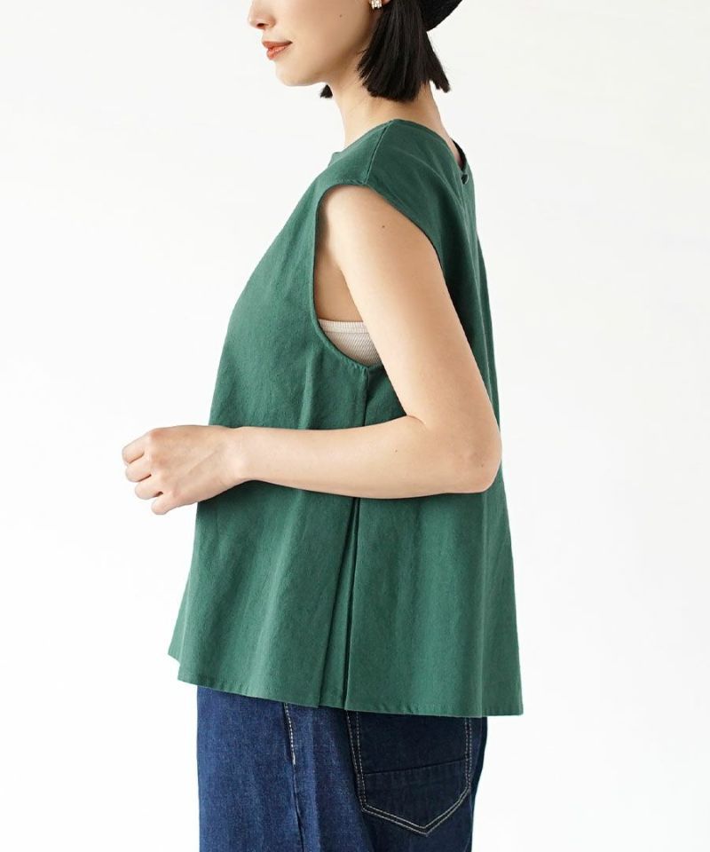 日本 zootie - 俐落剪裁棉麻透氣無袖套裝-優雅黑