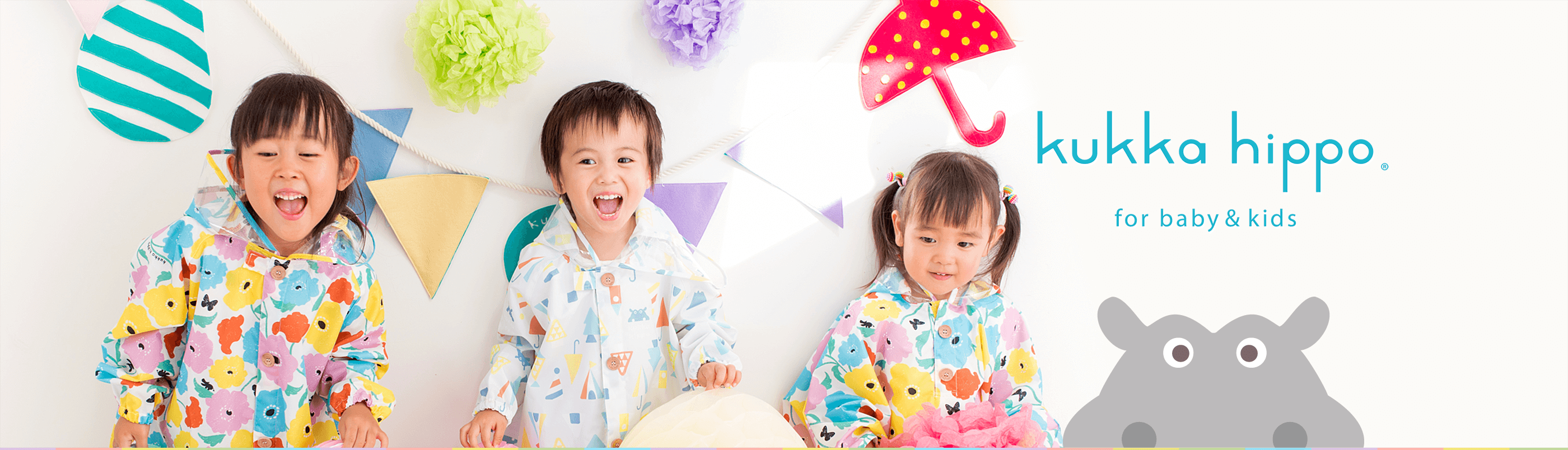 日本 kukka hippo - 兒童單片透明直傘-三色堇