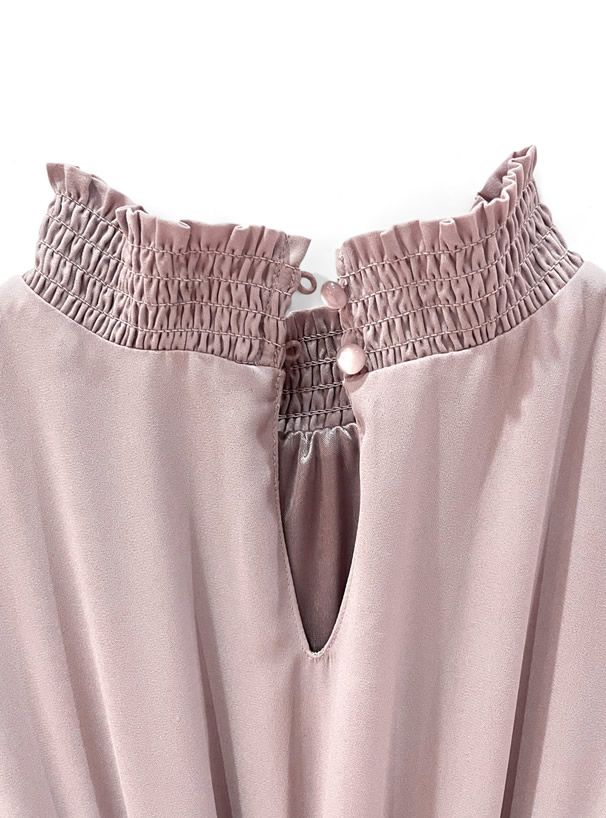 日本 GRL - 戀愛時光綁帶長袖洋裝-浪漫粉