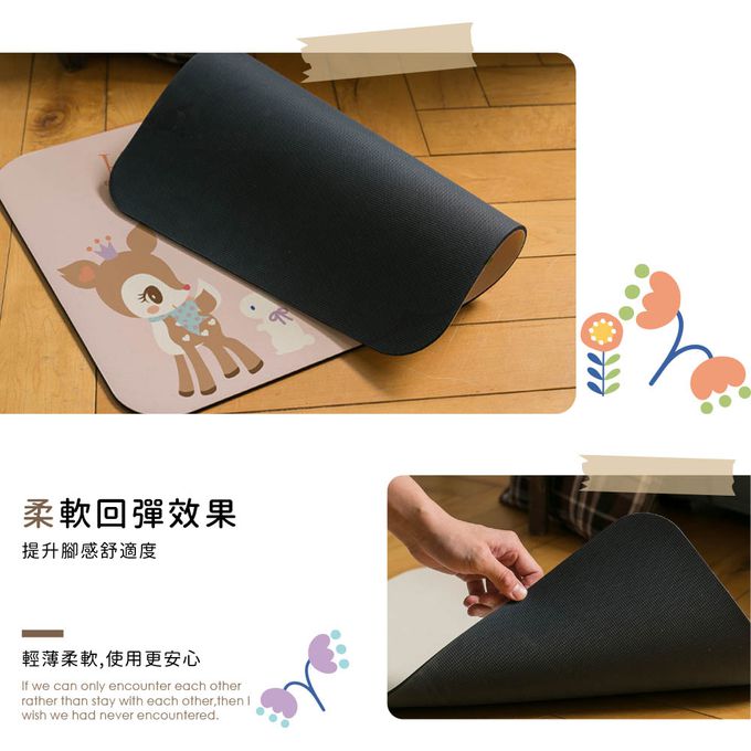 收納王妃 - Sanrio三麗鷗【白兔&哈尼兔】 珪藻土軟式吸水地墊 浴室地墊 腳踏墊 吸水墊60X40X0.5cm