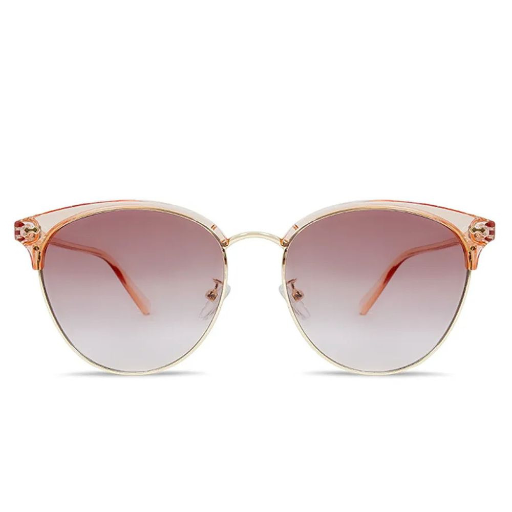 ALEGANT - 透視粉色漸層棕眉框墨鏡│UV400太陽眼鏡