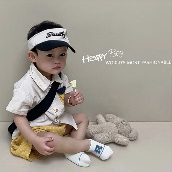 love, charlotte - 卡通小熊條紋字母網眼隱形棉襪-5 雙一組