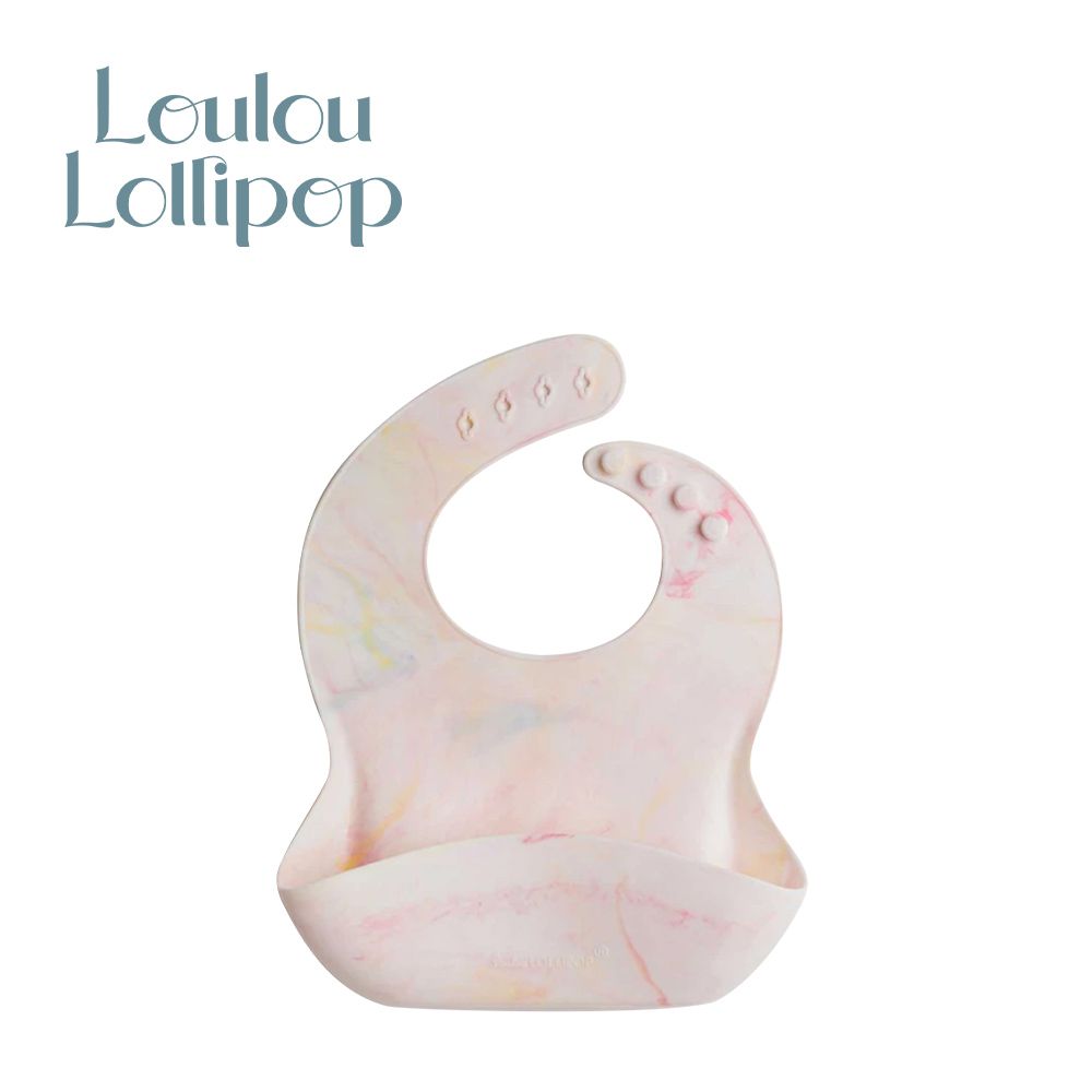 Loulou Lollipop - 寬口立體矽膠防漏圍兜/防水圍兜-彩虹渲染 (290x230x75mm)