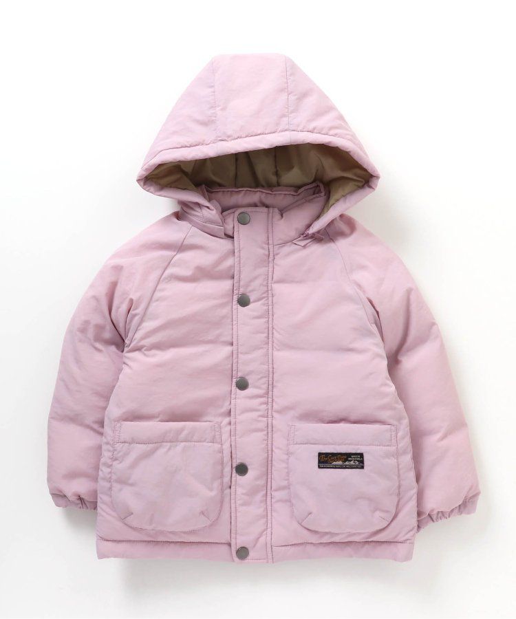 日本 BREEZE - 鋪棉保暖連帽外套-異色拼接-綠x藍