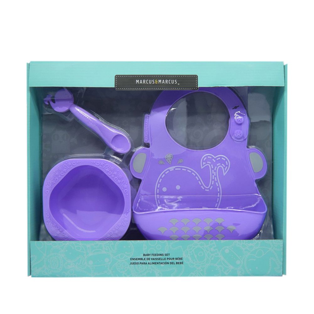 MARCUS＆MARCUS - 動物樂園餵食禮盒組-紫鯨魚