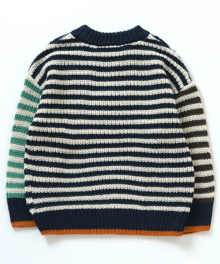 日本 BREEZE - 可水洗明亮色滾邊針織毛衣-耀眼橘