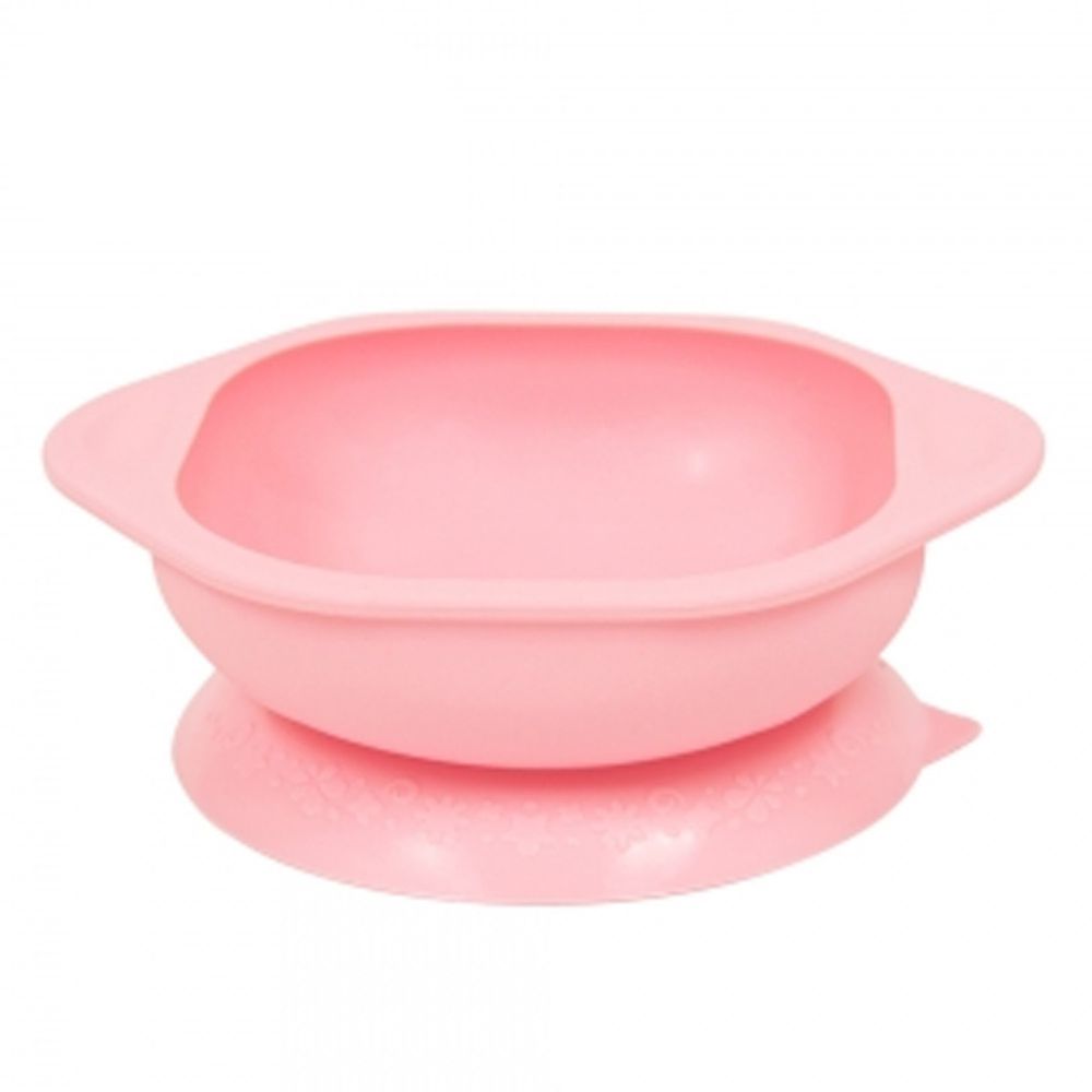 MARCUS＆MARCUS - 動物樂園矽膠防漏幼兒學習吸盤碗-粉紅豬(粉)