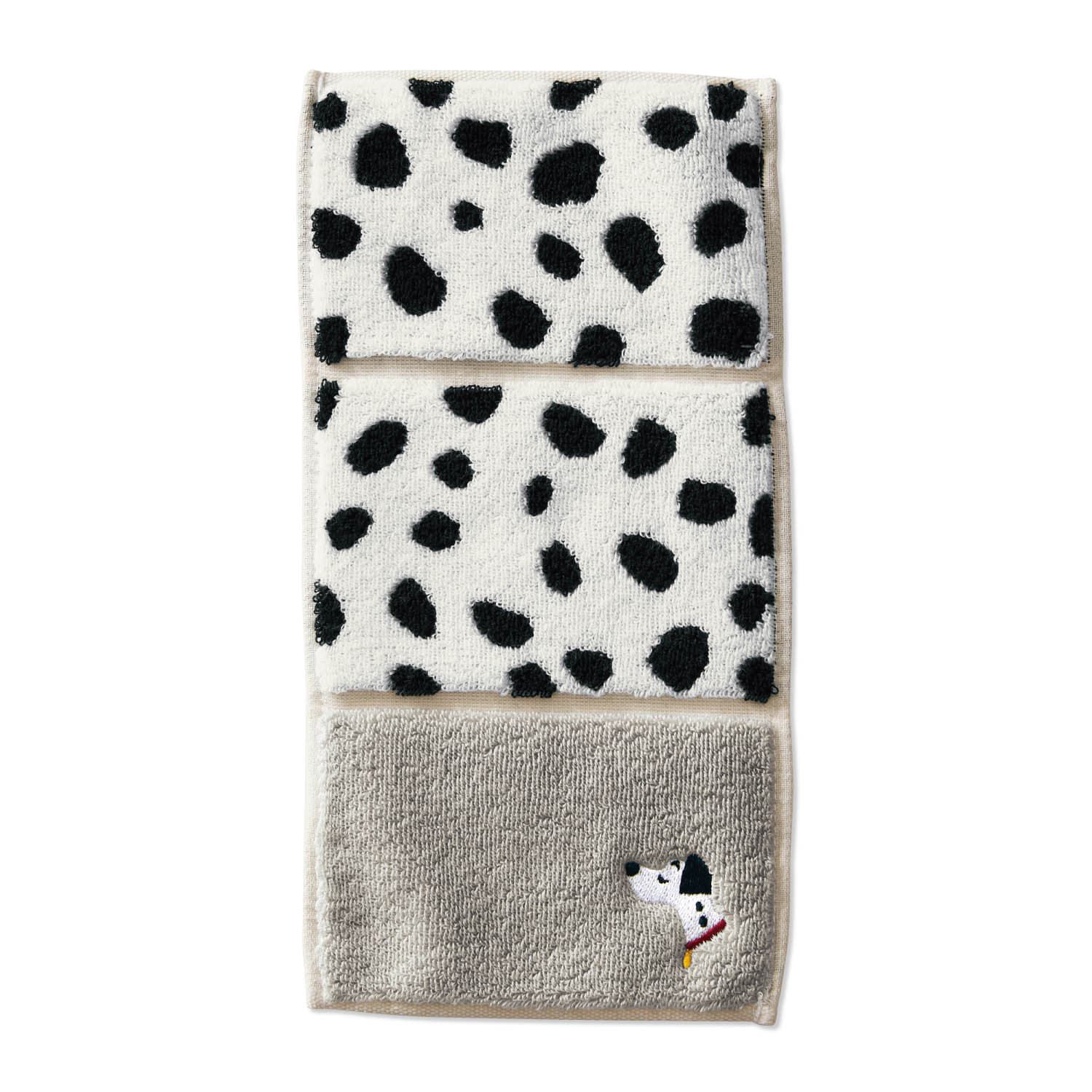 日本千趣會 - 日本製 迪士尼純棉今治方巾/手帕-三折便攜款-米妮點點 (12.5×25cm)