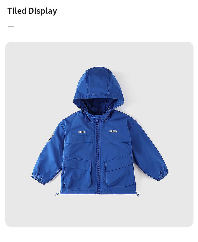 加絨連帽防水外套-黑色