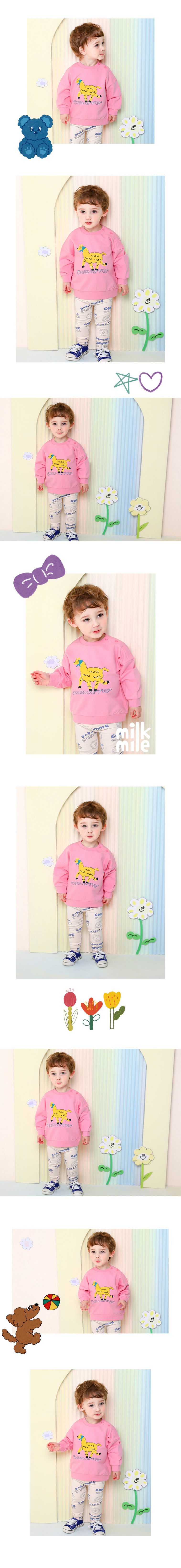 韓國 milk mile - 奔跑駱馬大學T-粉紅