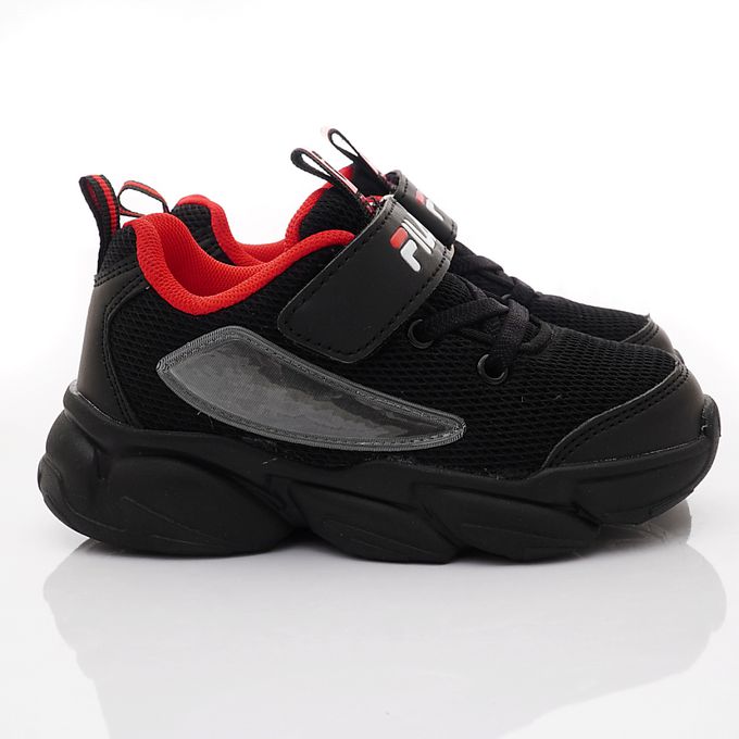 FILA - 電燈透氣慢跑運動鞋-2-J437X-001黑(中大童段)-運動鞋-黑