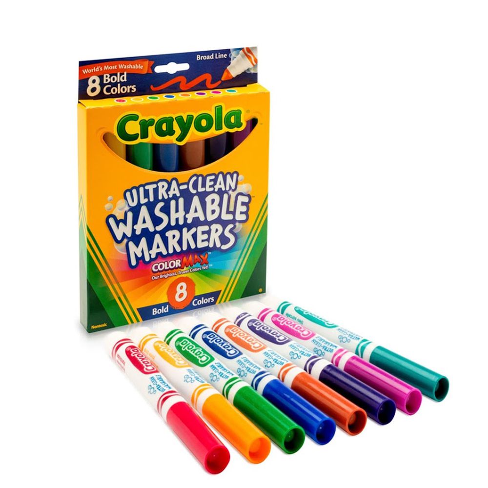 Crayola繪兒樂 - 可水洗粗頭彩色筆明亮色8色