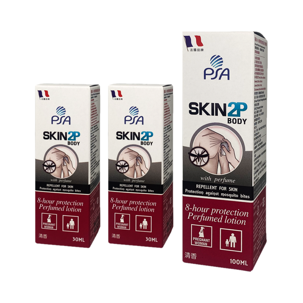 法國 PSA SKIN 2P BODY - [二小一大組]長效防蚊乳液-清香 (30ml*2+100ml*1)