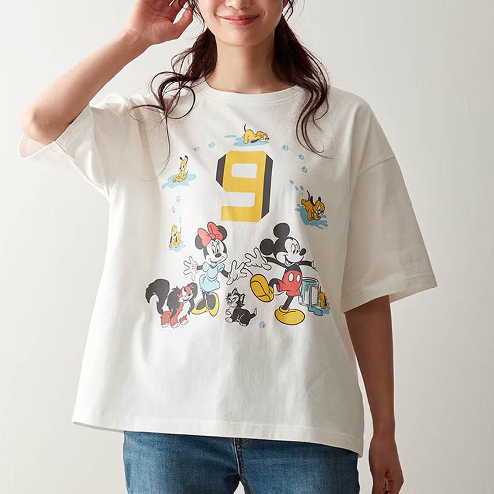 純棉迪士尼印花短袖上衣(大人)-數字9
