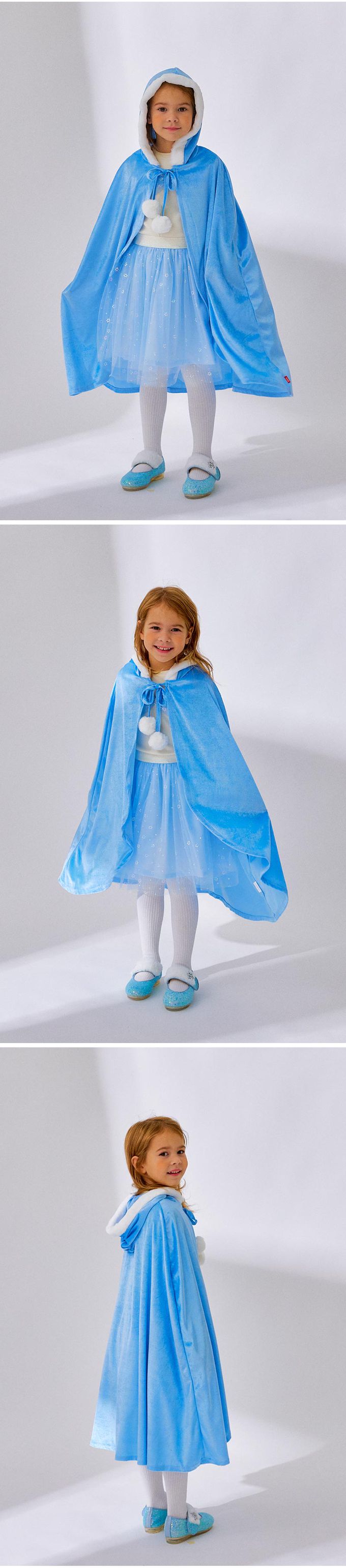 韓國 OZKIZ - (附髮箍)鬆緊腰雪花亮片網紗裙-天空藍