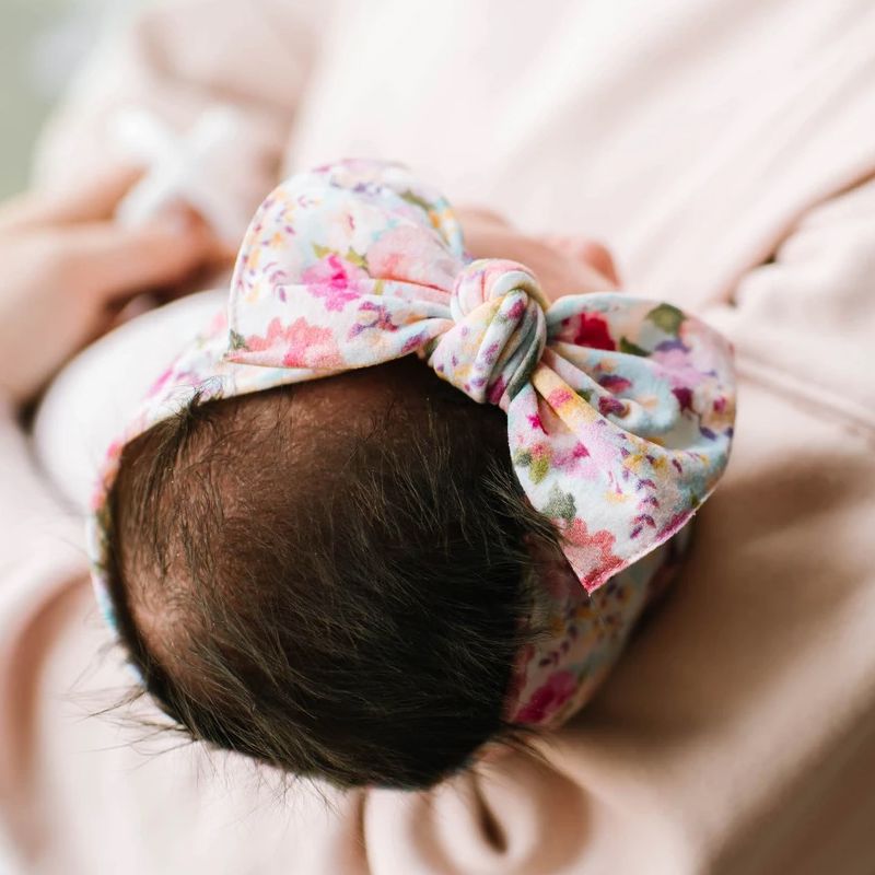 美國baby bling - 純手工極優雅細緻輕柔微彈性/毫無束縛感蝴蝶結髮帶/髮飾_印花雙面系列-盛夏清新