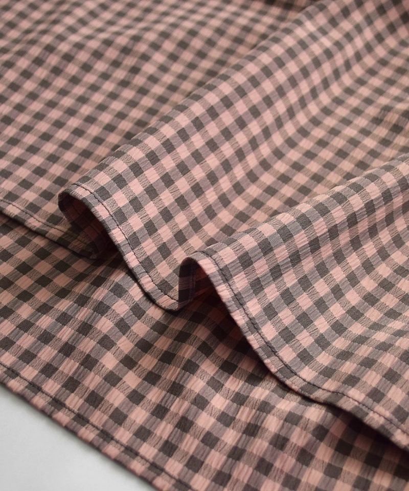 日本 zootie - 文藝復古格紋澎澎短袖上衣-黑x白