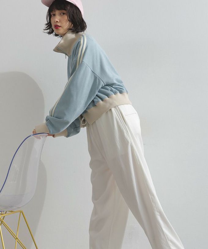 日本 ELENCARE DUE - 麂皮短絨休閒配色運動風夾克-炭灰