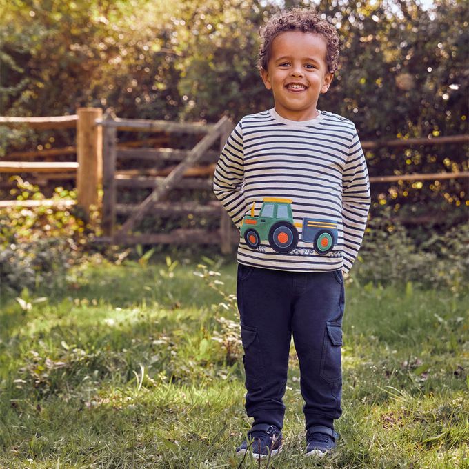 英國 JoJo Maman BeBe - 幼/兒童超優質100%純棉 2 入組工裝褲-卡其藍