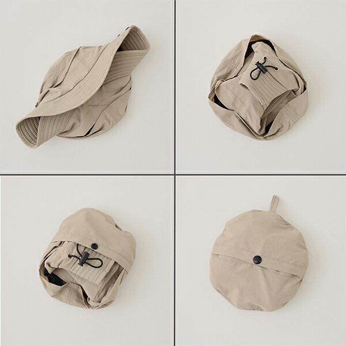 日本 b-ROOM - 防潑水 帥氣山系尼龍遮陽帽(可收納)-銀灰