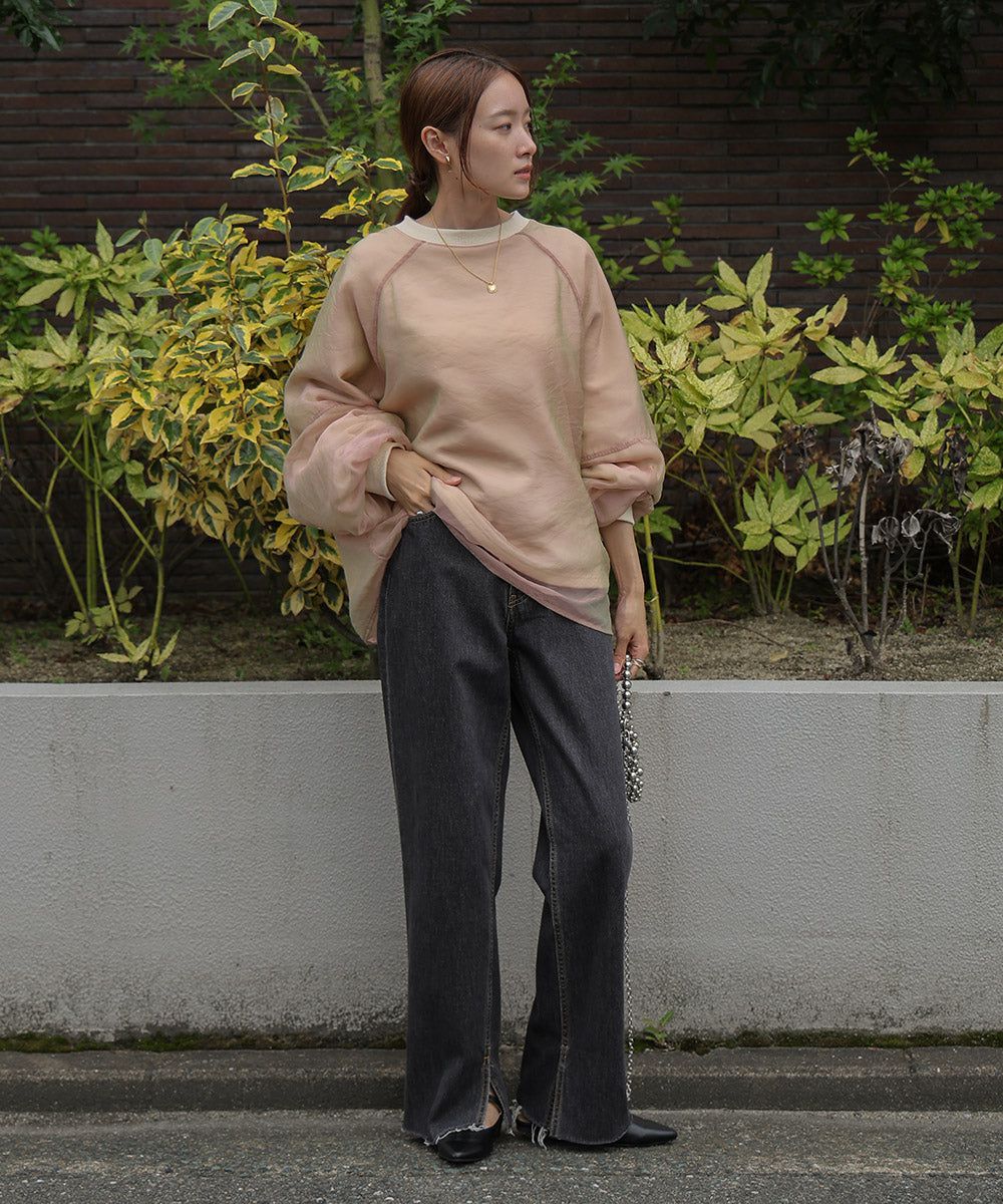 日本 Bab - [推薦]薄紗層次精緻女孩長袖上衣-淺卡其