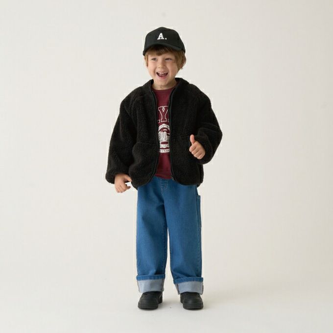 日本 b-ROOM - 泰迪熊絨毛溫暖拉鍊外套-可可