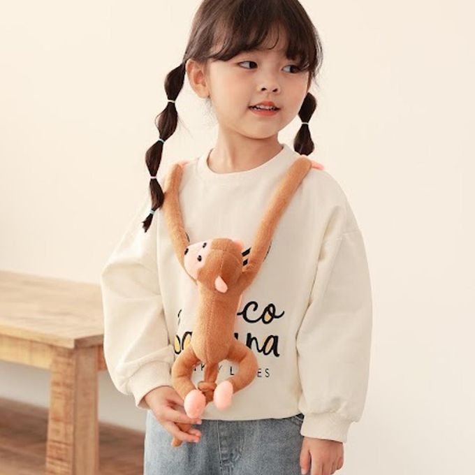 韓國 Coco rabbit - 裝飾猴子香蕉印上衣-奶油白