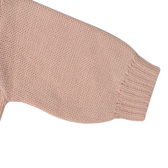 akachan honpo - 針織休閒上衣-緹花-粉紅色