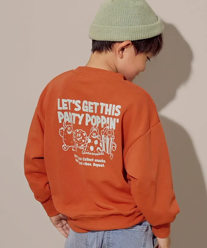 日本 devirock - 定番款 印花裏毛長袖上衣-倒三角-炭黑