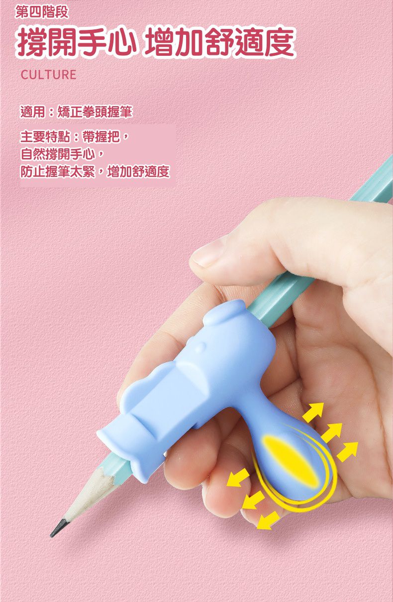 兒童握筆矯正器(全階段6入組)-藍色