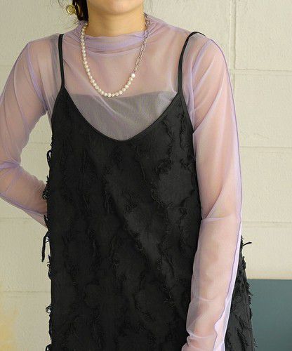 日本 Bou Jeloud - 破壞感抽鬚吊帶裙/洋裝-知性黑