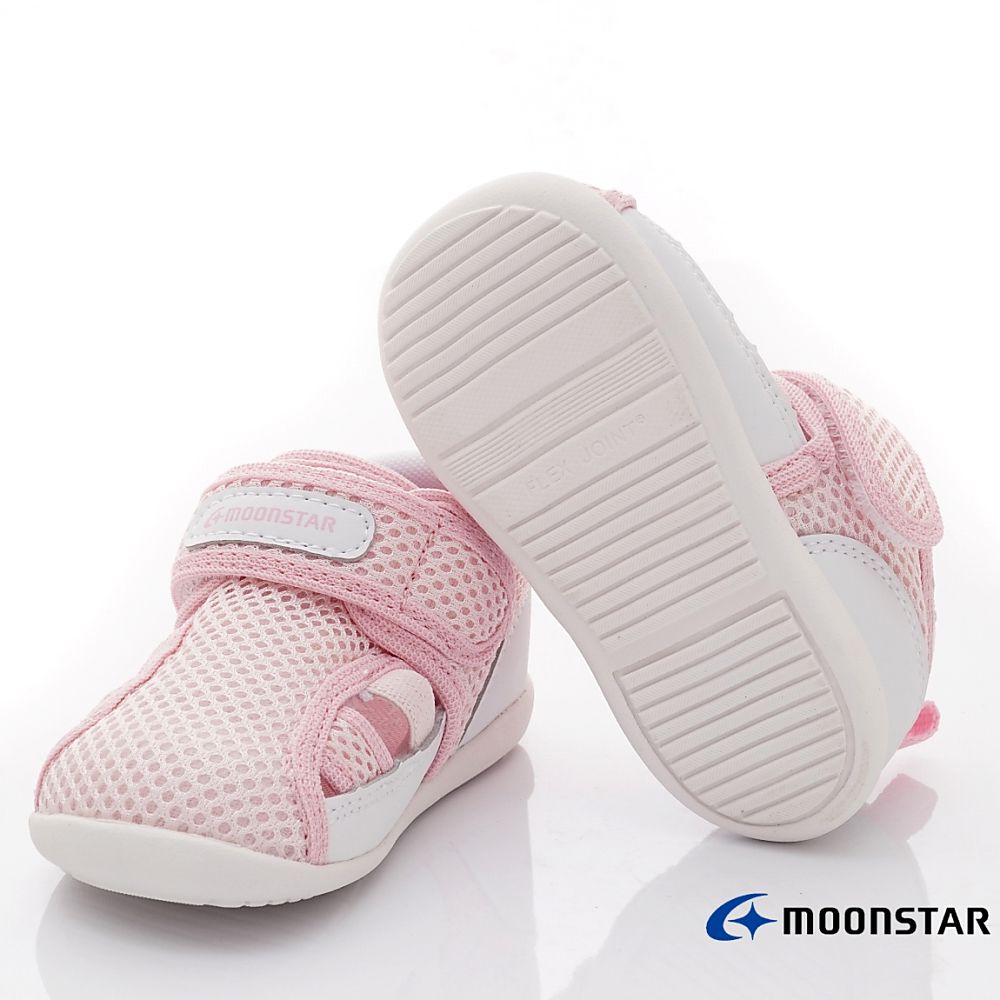 MOONSTAR日本月星 - 穩健寶寶學步鞋(寶寶段)-粉白