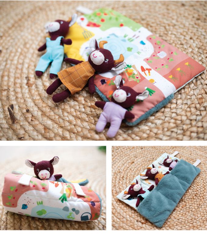 比利時 Lilliputiens - 行動故事包-羅莎莉一家(牛)