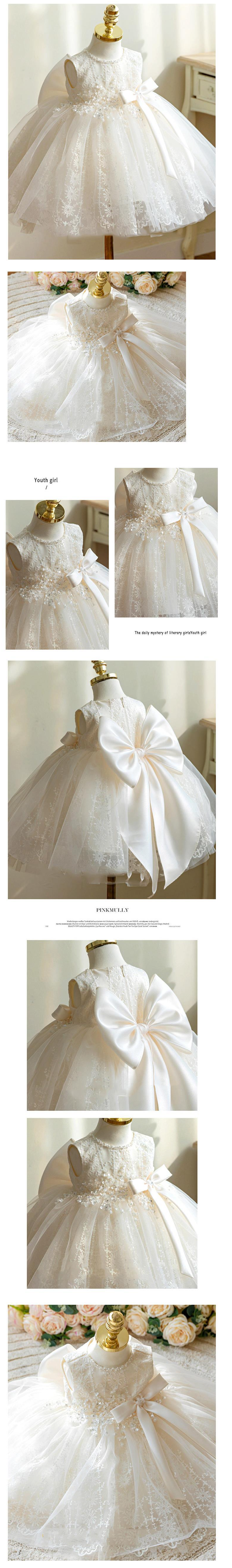 唯美蕾絲無袖禮服-大蝴蝶結-香檳色